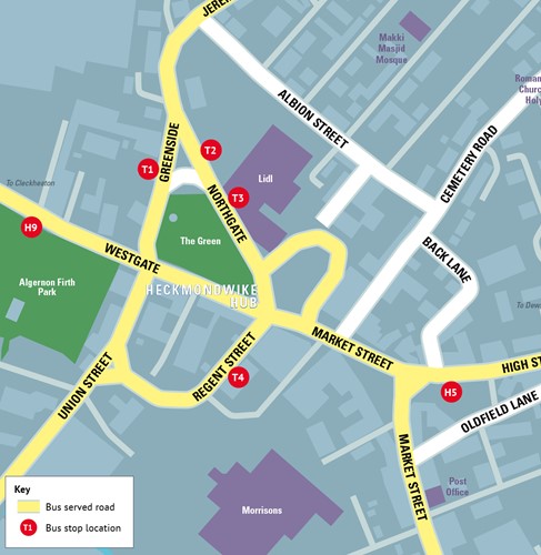 Heckmondwike town centre map